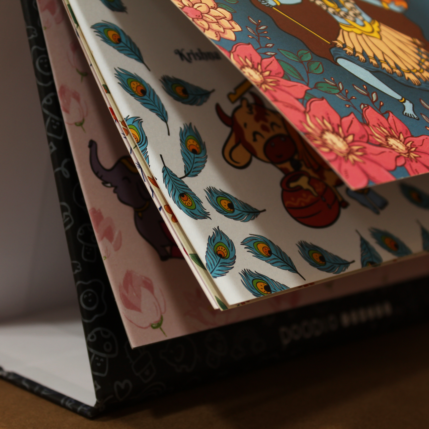 Playful colored god desk calendar with pages shown of every month