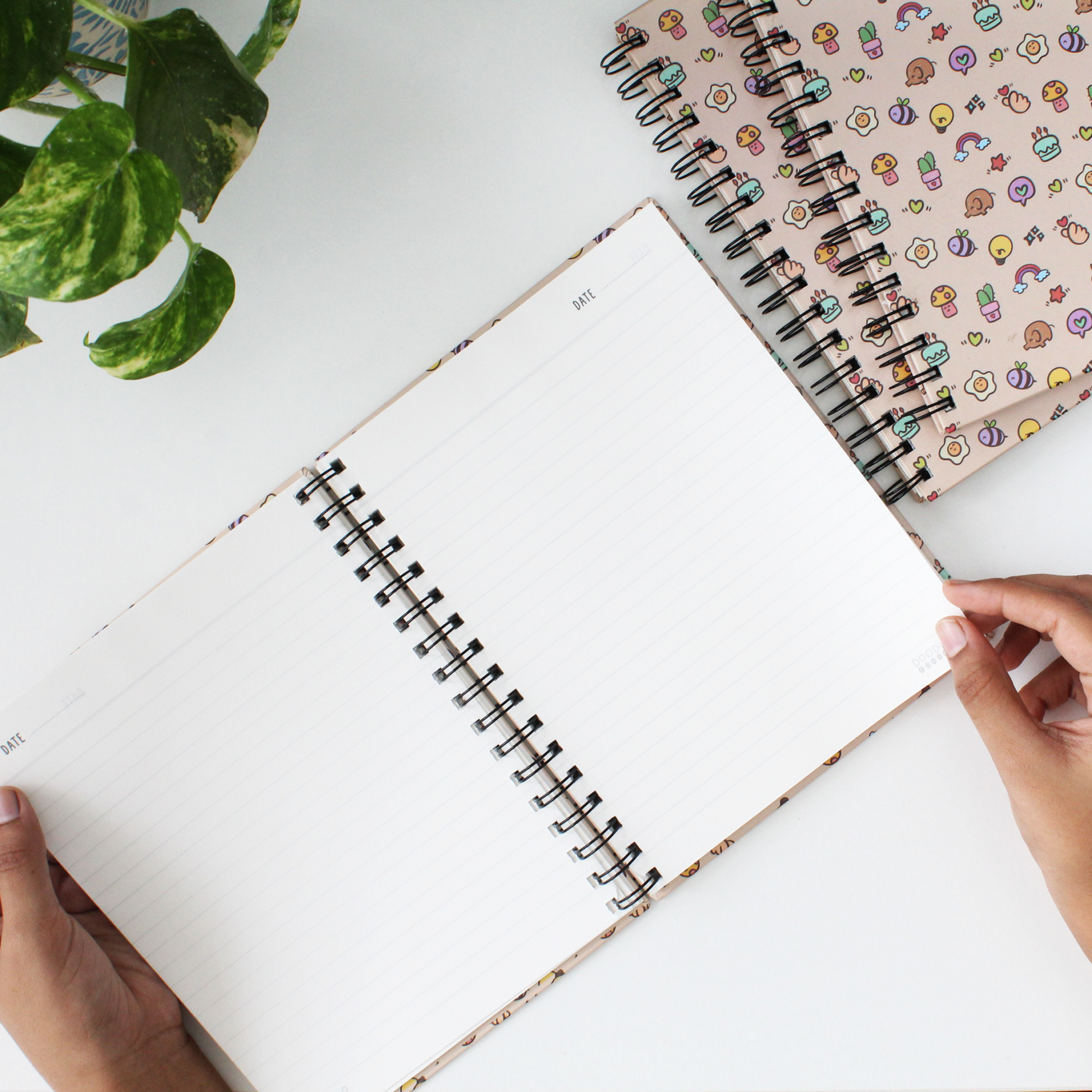 The pages of the spiral notebook when opened showcasing the quality of the paper