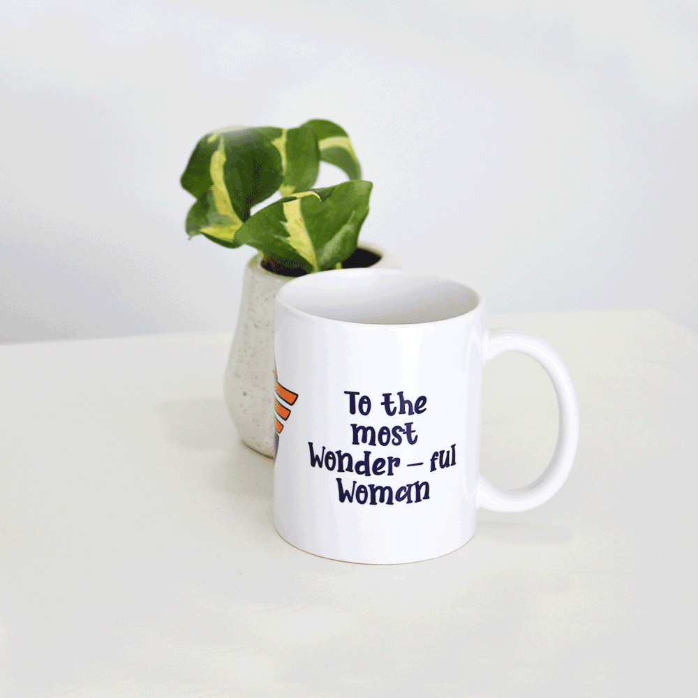 Wonder Woman-inspired coffee mug illustration