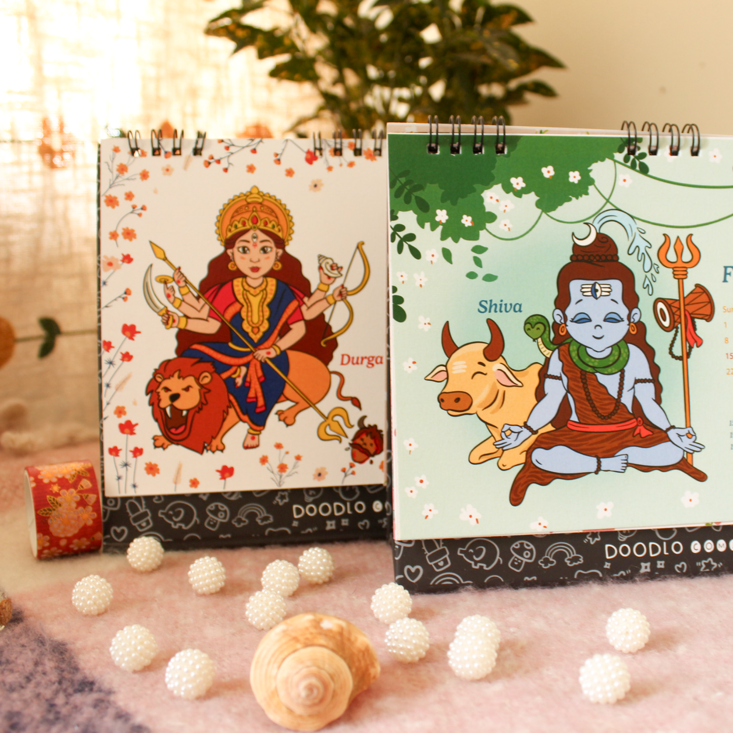 Illustrated Hindu Gods Calendar 2026 | 12 Months Divine Calendar | Religious Calendar 2026 | Divine Spiral Desk Calendar | Corporate Desk Calendar