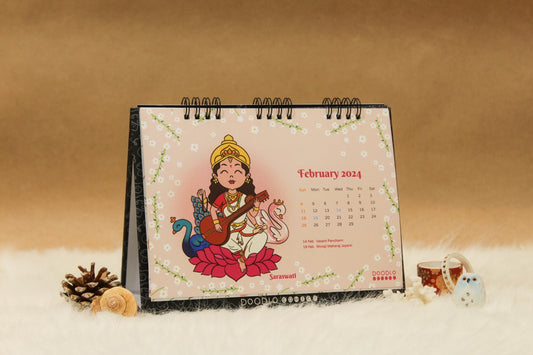 Hindu God Avatar Spiral Desk Calendar 2024