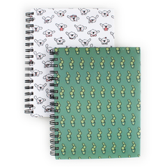 Playful Doodle Notebook Combos | Set of 2 | 200 Ruled Pages each | 80 GSM | Perfect for Journaling, creative writing, or gifting purposes