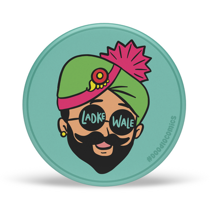 ladke wale badges with doodle character