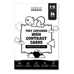 High Contrast Flash Cards Pack of 36 Doodle Cards for Newborn & Infants. Best For Visual Stimulation & Sensory Development for 0 to 12 Months | BPA Free | Flash Cards for Infants | Perfect gift for Baby Shower and New Parents