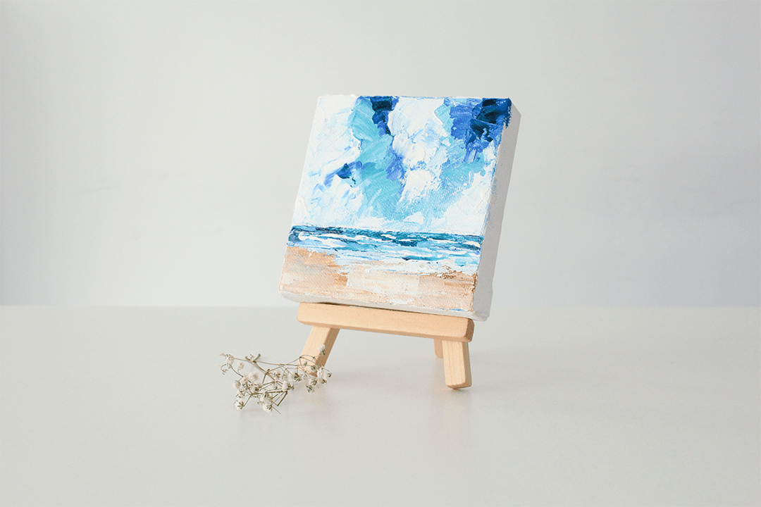 Mini Canvas Paintings With Easel 