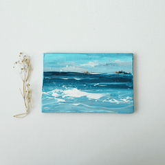 Oceanscape Wave Miniature Painting with Easel Stand | Best Miniature Painting